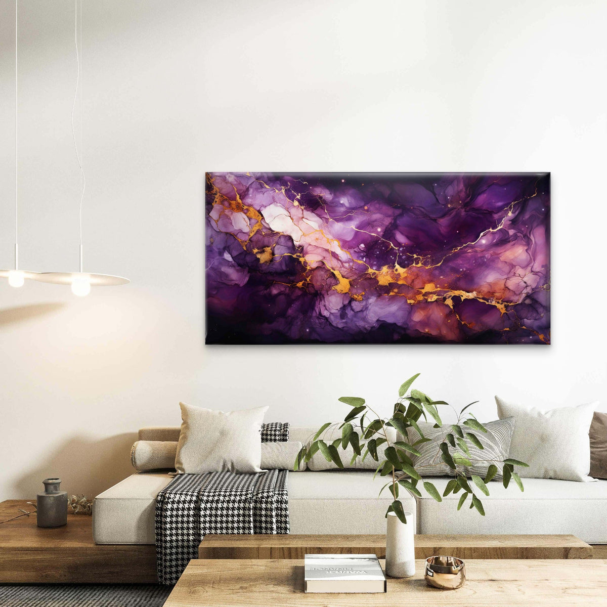 Abstract With Marble Elements Wall Art Canvas Office Home Room Framed 80x45cm