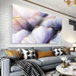 Purple, White & Golden Swirling Design Wall Art wall canvas office home room framed 120x60cm