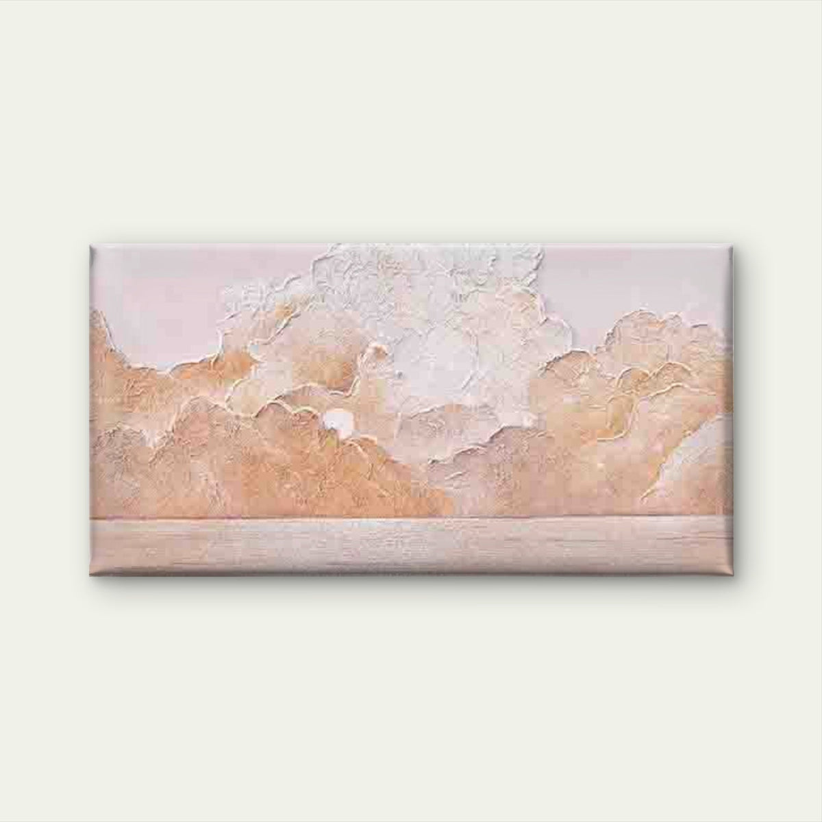 Pastel Clouds Painting in Soft Wall Art Canvas Office Home Room Framed 80x45cm