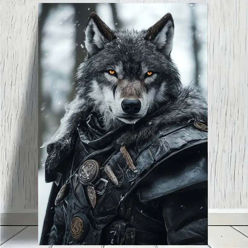 Half-Wolf Gamer Canvas Art Print 100% Australian Made 40x60cm Stretched Canvas Ready to Hang