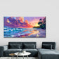Sunset Beach Pixelated Wall Art Canvas Office Home Room Framed 120x60cm