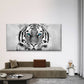 White Tiger Blue Eyes Wall Art Canvas Office Home Room Framed 120x60cm