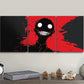 3pcs Red Monster Face Metal Print Ready to Hang Art