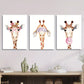3pcs Cartoon cute watercolor funny giraffe wearing glasses Metal Print Ready to Hang Art