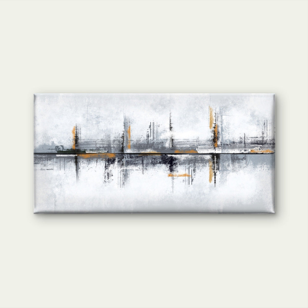 Black Grey Splash Horizon Wall Art Canvas Office Home Room Framed 120x60cm