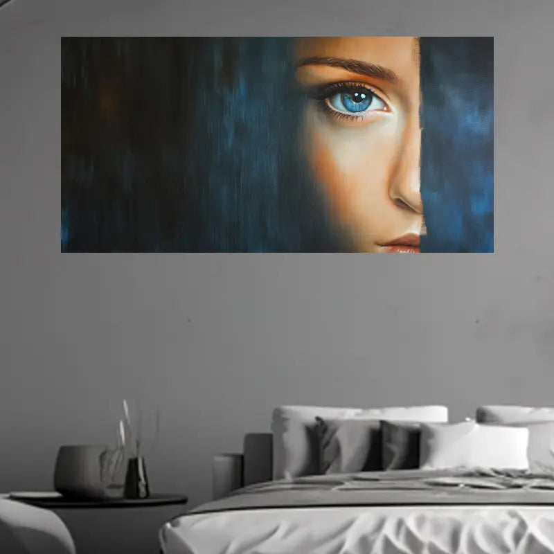 Abstract Half Woman'S Face Wall Art wall canvas office home room framed 120x60cm