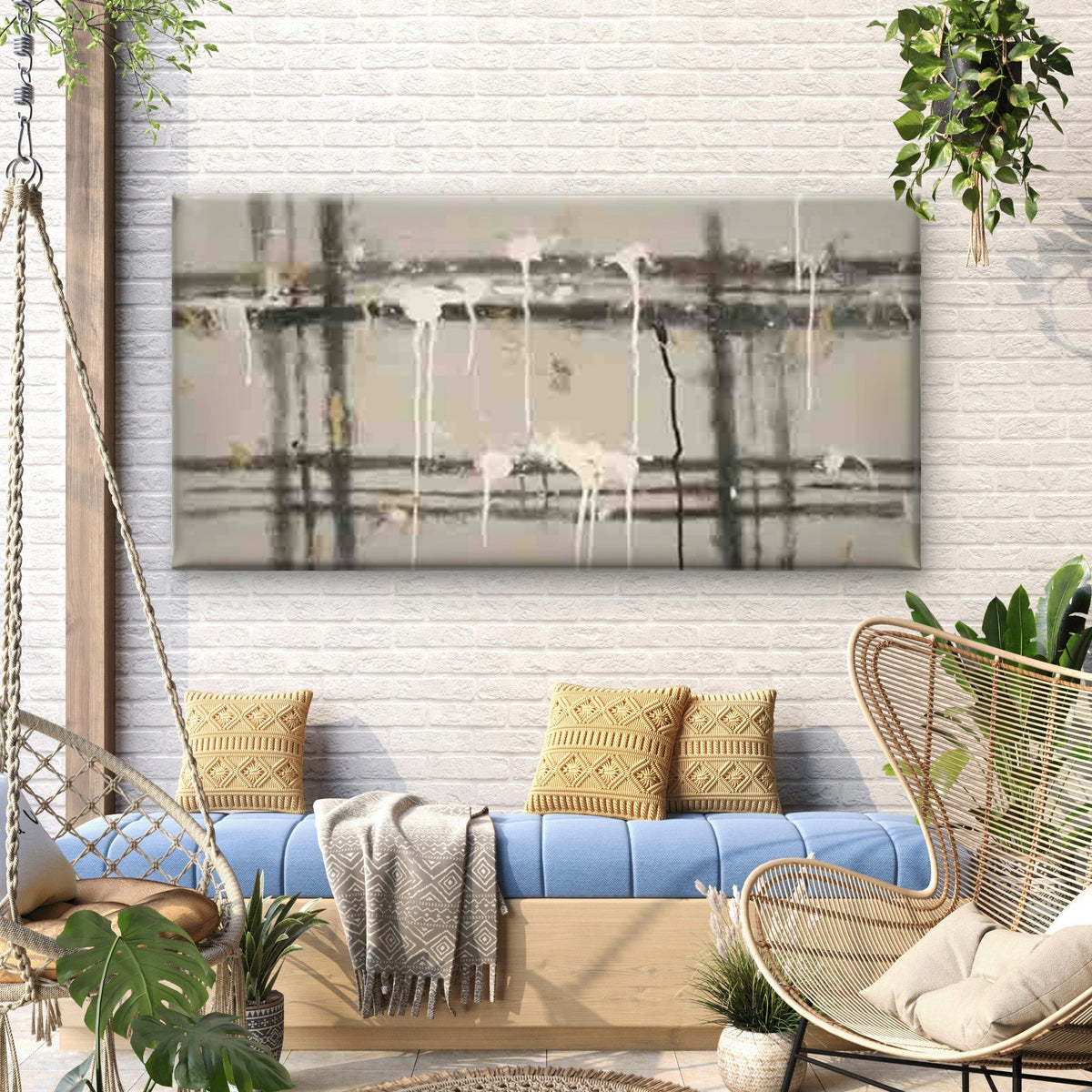 Black White Gray Abstract Grid Wall Art Canvas Office Home Room Framed 120x60cm