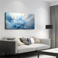 Abstract Blue White Floral Wall Art Canvas Office Home Room Framed 120x60cm