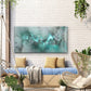 Abstract Aqua & White Wall Art Canvas Office Home Room Framed 120x60cm