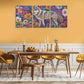 3pcs Vibrant Nature with Majestic Gray Wolf Colorful Flowers Metal Print Ready to Hang Art