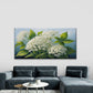 White Hydrangea Flower Art Wall Art Canvas Office Home Room Framed 120x60cm
