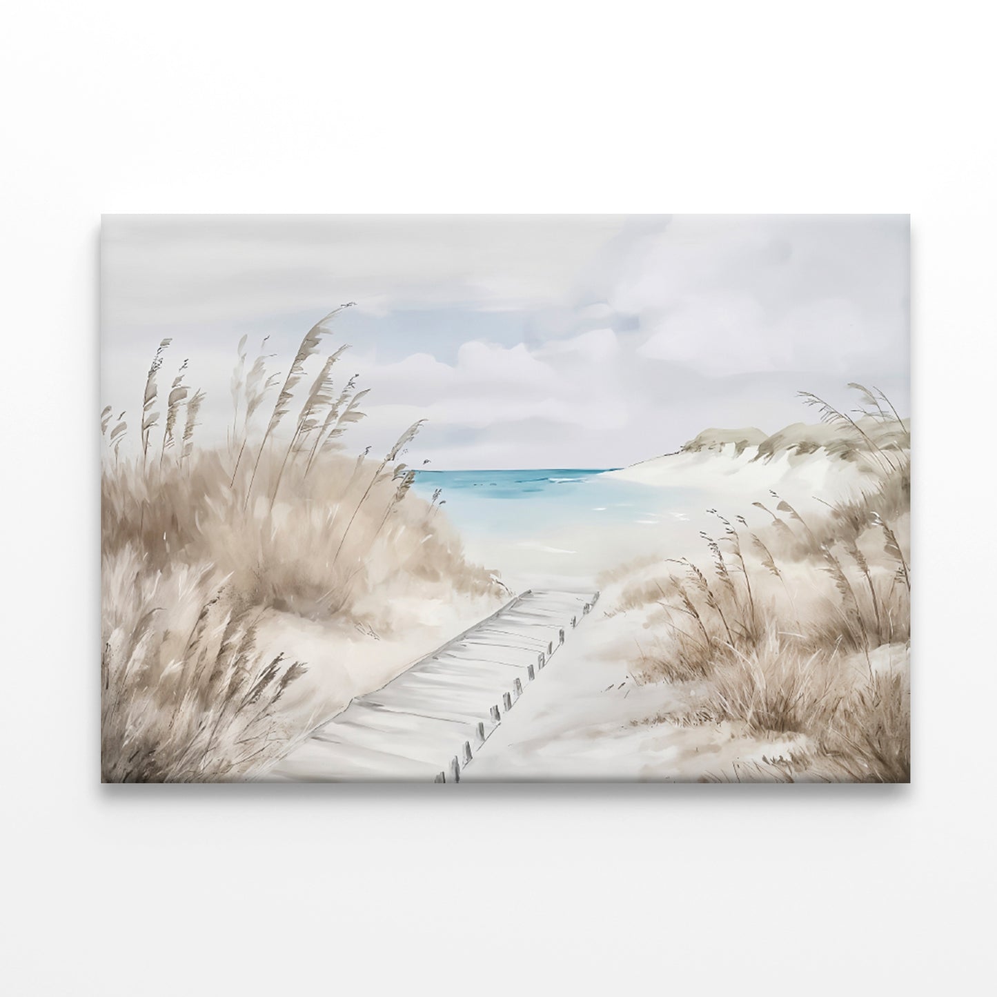 Peaceful Winding Path Leads to The Sea Print 100% Australian Made 60x40cm Stretched Canvas Ready to Hang