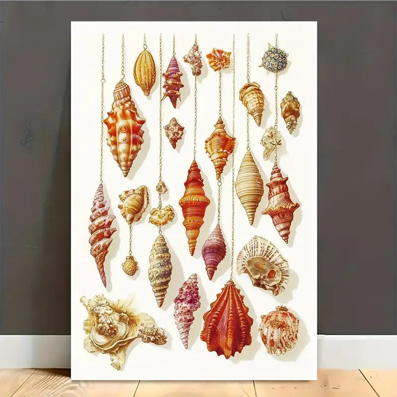 Color Sea Shells Paint Print 100% Australian Made 40x60cm Stretched Canvas Ready to Hang