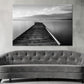 Pier on a Lake With Still Water Print 100% Australian Made Stretched Canvas Ready to Hang - BW-107