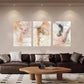 3pcs Abstract Splatter Ink Gold Pink Metal Print Ready to Hang Art
