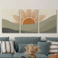 3pcs Bohemian Sunrise Slow Rising Mountains Metal Print Ready to Hang Art