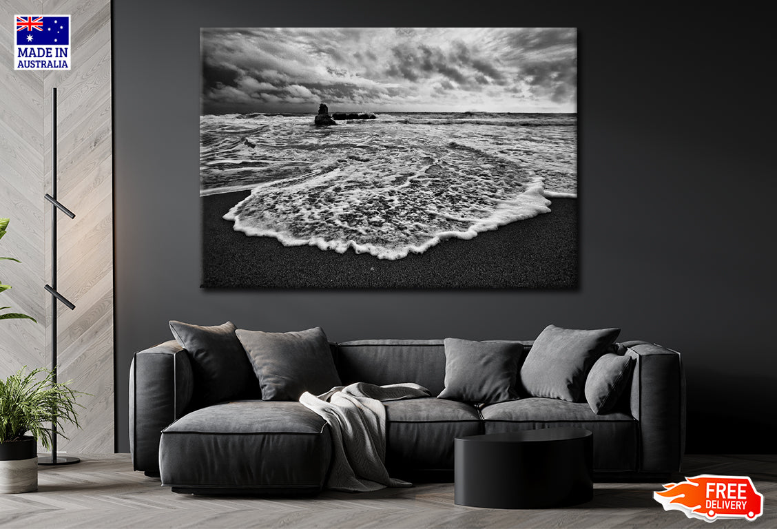 Stormy Day on Meditarrenaen Coast Print 100% Australian Made Stretched Canvas Ready to Hang - BC-107