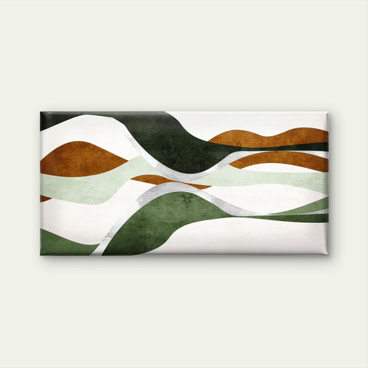 Abstract Green Wavy Curves Wall Art Canvas Office Home Room Framed 80x45cm