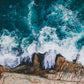 Rocky Ocean Coastline Waves Australia Wall Art Canvas Office Home Room Framed 80x45cm