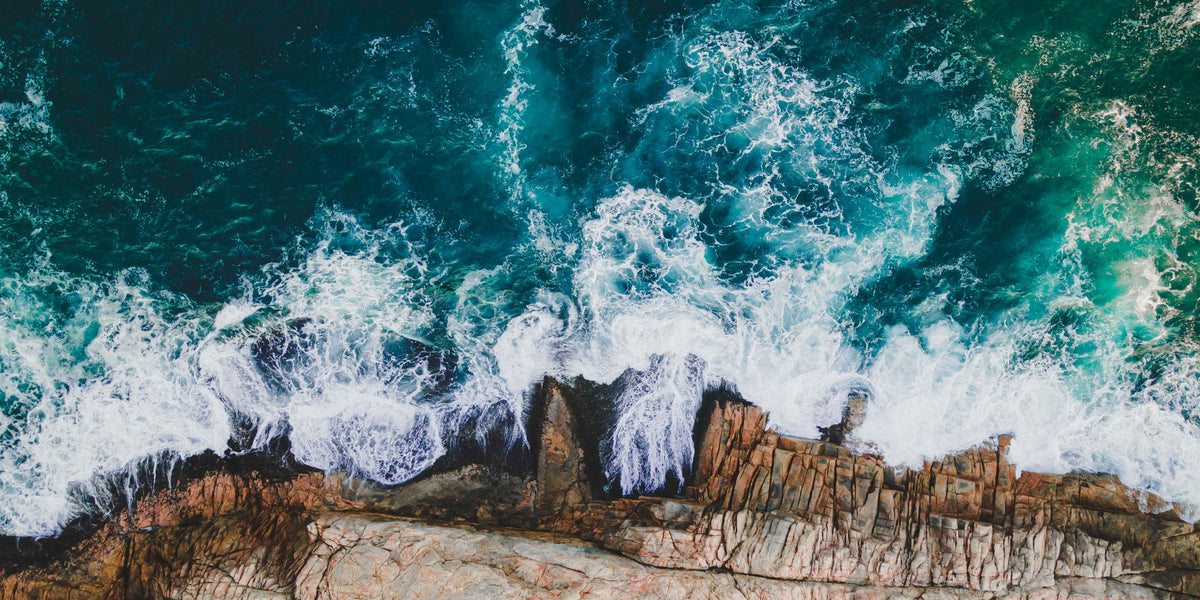 Rocky Ocean Coastline Waves Australia Wall Art Canvas Office Home Room Framed 80x45cm