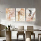 3pcs Abstract Splatter Ink Gold Pink Metal Print Ready to Hang Art