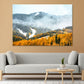 Foggy Mountain & Autumn Trees Print 100% Australian Made Stretched Canvas Ready to Hang - NT-107