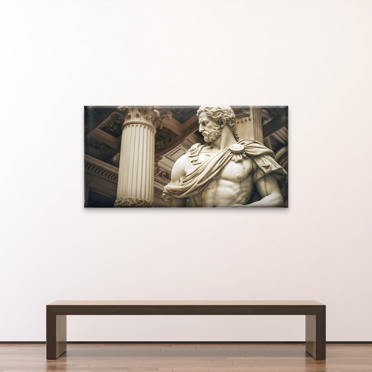 Greek Roman God Statue Male Body Wall Art Canvas Office Home Framed 120x60cm