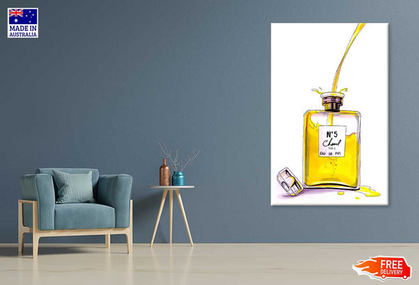 Gold Liquid Pouring Perfume Bottle Fashion Print 100% Australian Made Stretched Canvas Ready to Hang - FS - 138