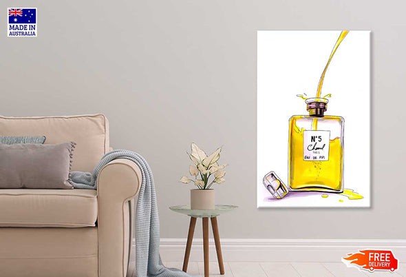 Gold Liquid Pouring Perfume Bottle Fashion Print 100% Australian Made Stretched Canvas Ready to Hang - FS - 138