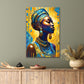 Exuding Confidence and Style Woman with A Turban & Earrings Print 100% Australian Made 40x60cm Stretched Canvas Ready to Hang