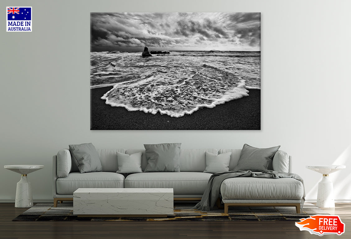 Stormy Day on Meditarrenaen Coast Print 100% Australian Made Stretched Canvas Ready to Hang - BC-107