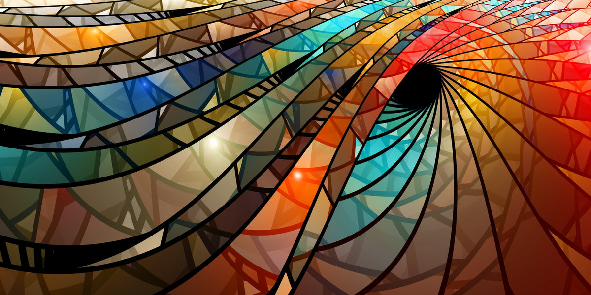 Geometric Vibrant Wave Wall Art Canvas Office Home Room Framed 80x45cm