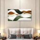 Abstract Green Wavy Curves Wall Art Canvas Office Home Room Framed 120x60cm