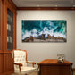 Rocky Ocean Coastline Waves Australia Wall Art Canvas Office Home Room Framed 80x45cm