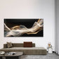 Abstract Flowing Waves Wall Art Canvas Office Home Room Framed 80x45cm