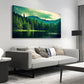 Green Mountain Forest Nature Wall Art canvas office home room framed 120x60cm