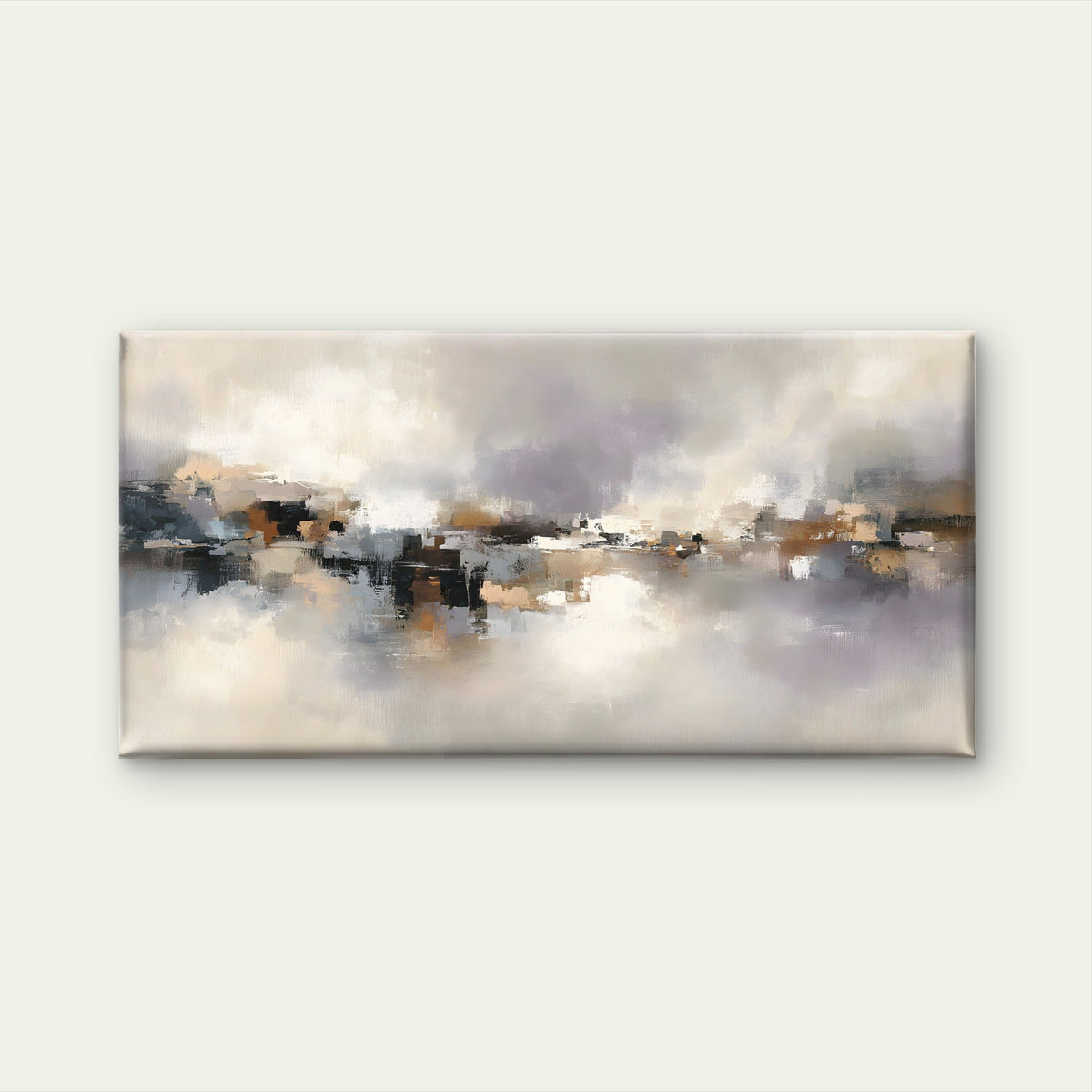 Modern Neutral Abstract Wall Art Canvas Office Home Room Framed 80x45cm