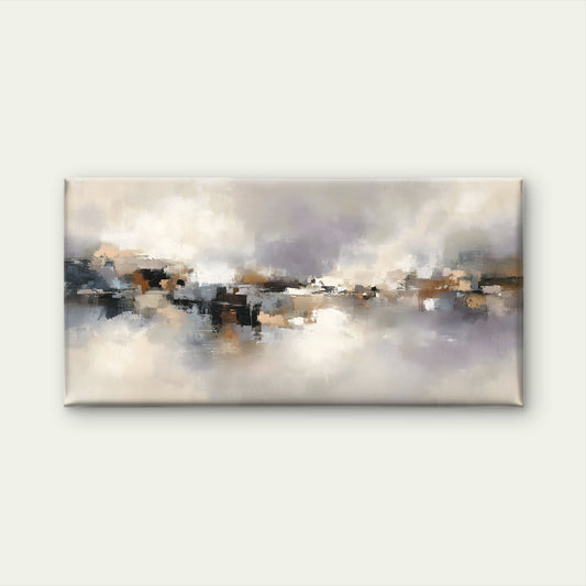 Modern Neutral Abstract Wall Art Canvas Office Home Room Framed 80x45cm