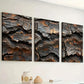 3pcs Modern Art Style Abstract Tree Exterior Texture Art Wall Art Set Canvas Framed 40x60cm - High Quality Print 100% Australian Made Wall Canvas Ready to Hang