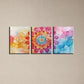 3pcs Watercolor Beautiful Mandala Flower Design Metal Print Ready to Hang Art