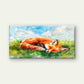 Sleeping Fox In Meadow Wall Art Canvas Office Home Room Framed 80x45cm