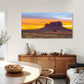 Desert Sunset Dawn Scenery Lone Tree & Rock Formations Vibrant Orange Yellow Blue Sky Wall Art canvas office home room framed 120x60cm