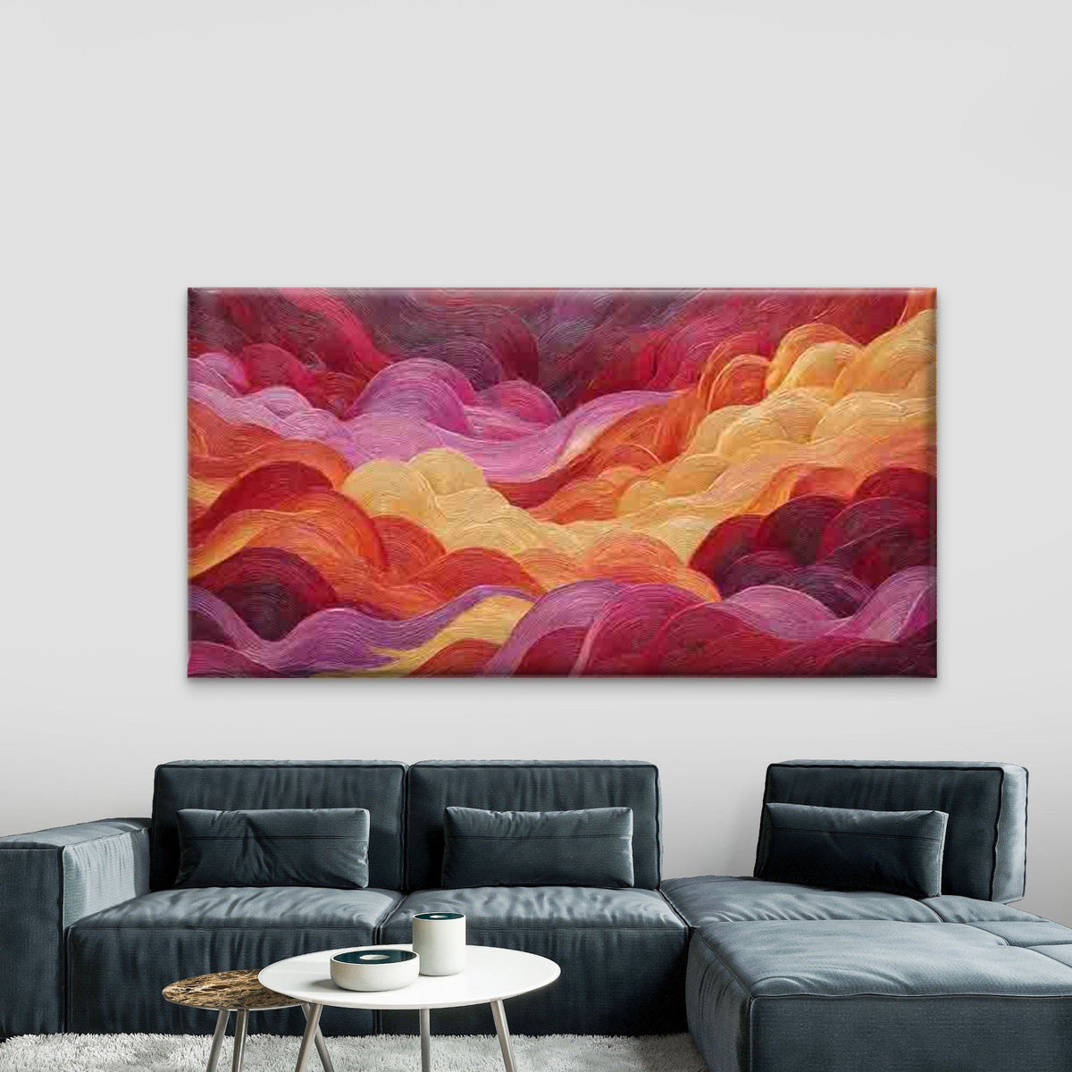 Abstract Multicolor Pinkish Wall Art Canvas Office Home Room Framed 120x60cm