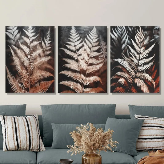 3pcs Dark Botanical Moody Preppy Vintage Fall Metal Print Ready to Hang Art