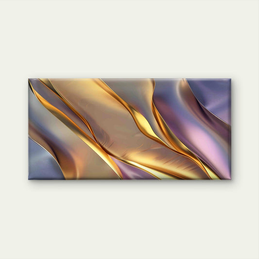 Abstract Purple Gold Decor Wall Art Canvas Office Home Room Framed 80x45cm