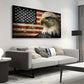 Vintage American Flag Majestic Eagle Design Wall Art canvas office home room framed 120x60cm