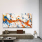 Blue White Swirls Abstract Wall Art Canvas Office Home Room Framed 80x45cm