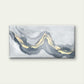 Modern Gray White Fluid Ink Swirl Wall Art Canvas Office Home Framed 120x60cm