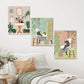 3pcs Ink Animal Print Cat, Dog Classic Bathroom Design Metal Print Ready to Hang Art