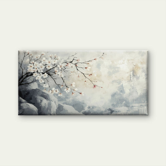 Abstract Japanese Cherry Blossom Wall Art Canvas Office Home Framed 80x45cm